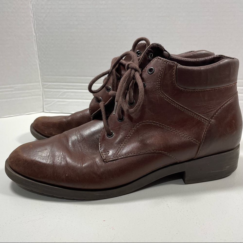 Chocolate Leather Granny Boots size 10